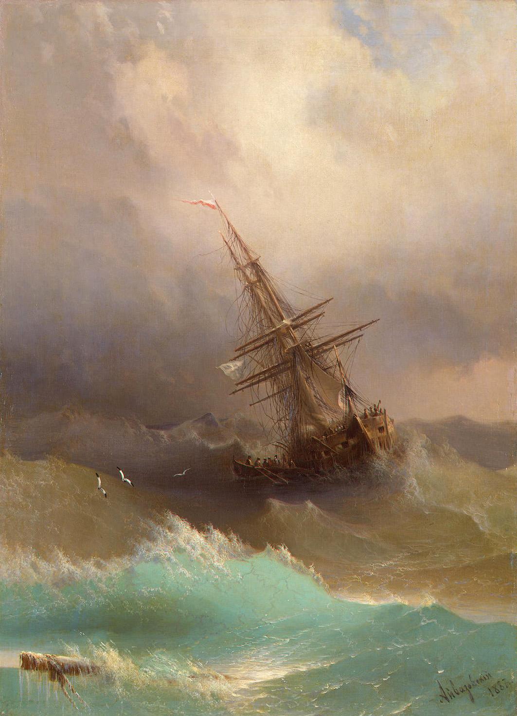 Iwan Aiwasowski, „Schiff im stürmischen Meer“, 1887